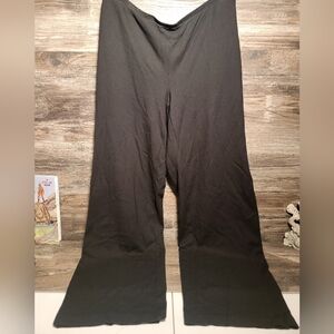 J Jill Womens Ponte Knit Wide Full Leg Pants Small  Black Pull On Comfy